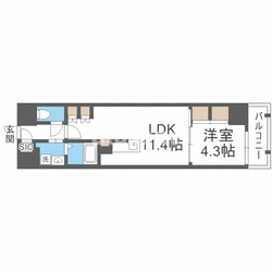 S-RESIDENCE大阪上本町の物件間取画像